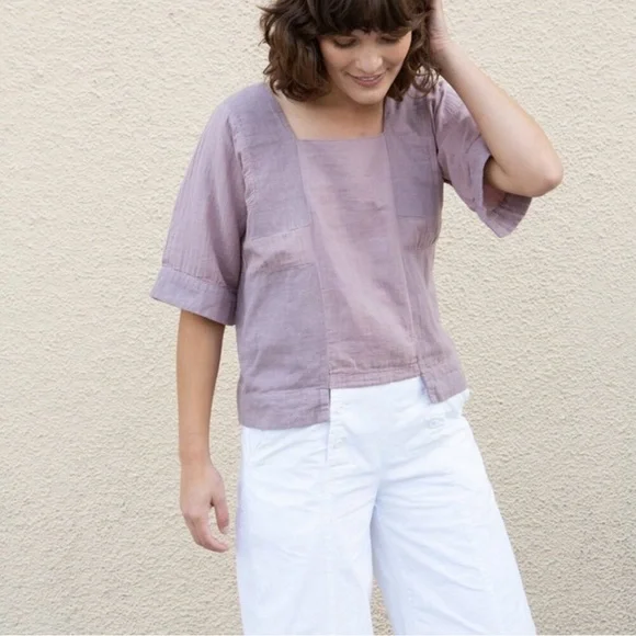 Atelier Delphine Block Top in Crinkled Cotton - Dried Mint - Picture 5 of 5